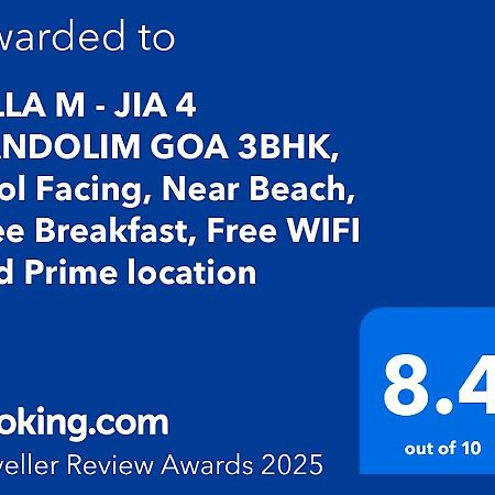 Villa M - Jia 4 Candolim Goa 3Bhk, Pool Facing, Near Beach, Free Breakfast, Free Wifi And Prime Location Aguada Exterior foto